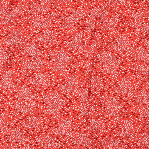Marks and Spencer Womens Red Geometric Polyester Basic Button-Up Size 16 Collared - Star Print