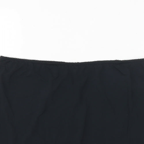 Marks and Spencer Womens Black Polyester A-Line Skirt Size 14 - Lace Trim