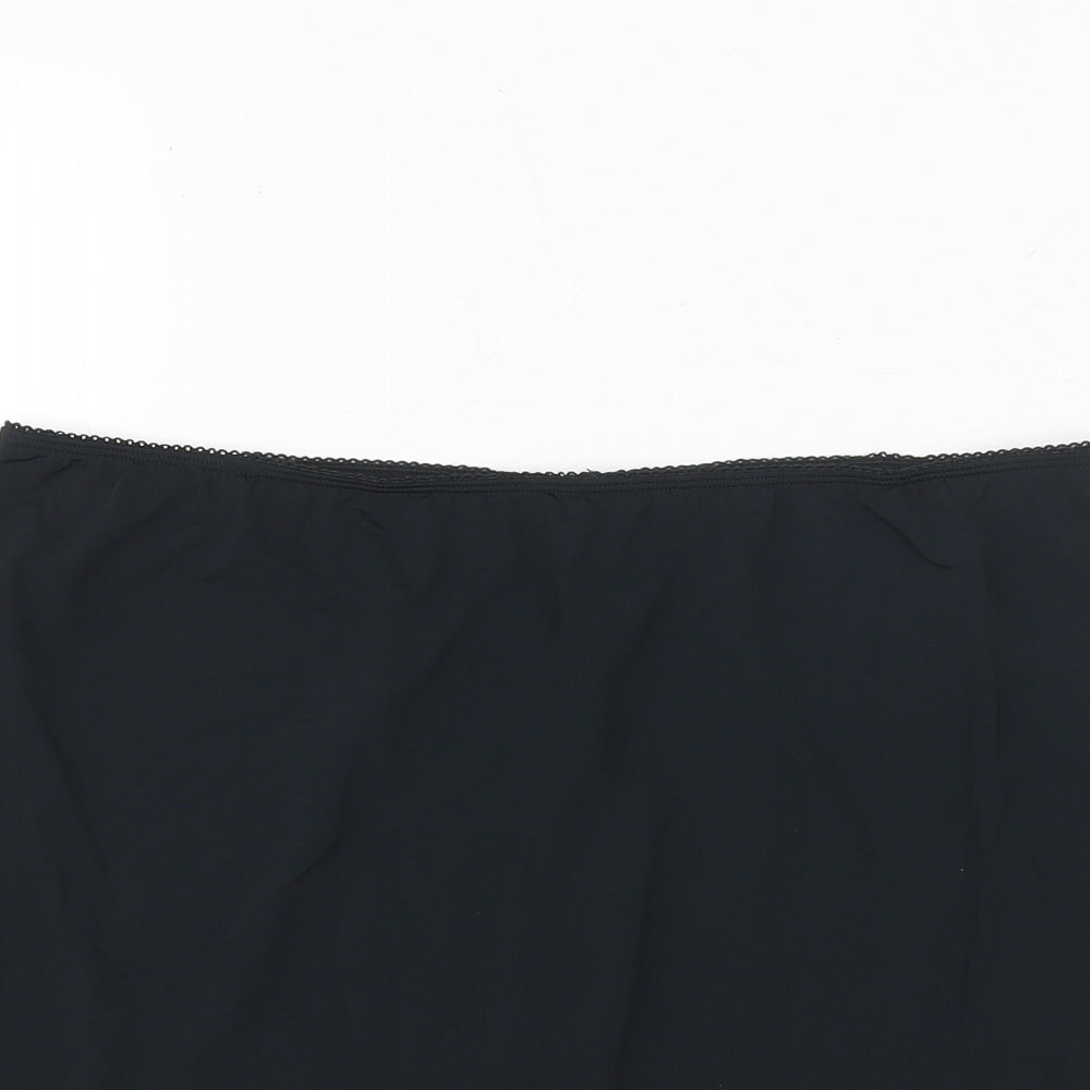 Marks and Spencer Womens Black Polyester A-Line Skirt Size 14 - Lace Trim