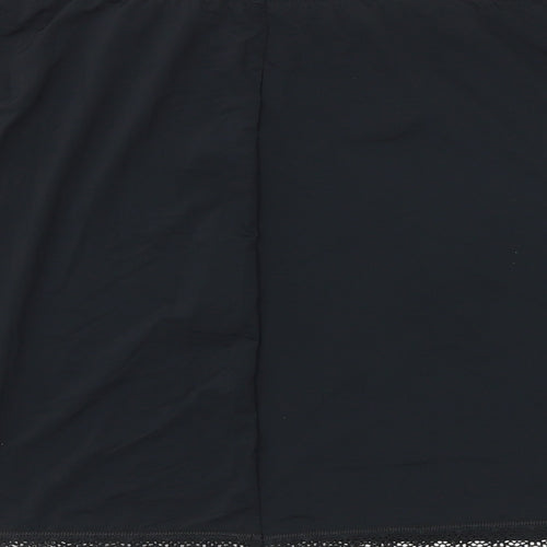 Marks and Spencer Womens Black Polyester A-Line Skirt Size 14 - Lace Trim