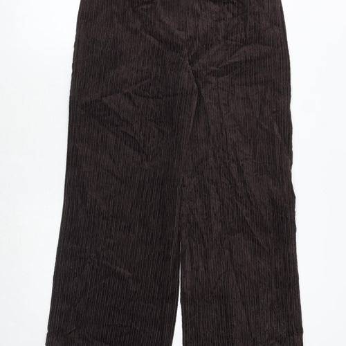 Marks and Spencer Womens Brown Cotton Trousers Size 12 Regular Zip