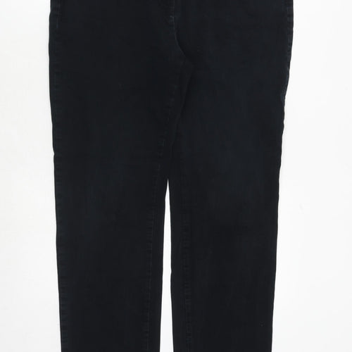 Marks and Spencer Womens Blue Cotton Trousers Size 16 Regular Zip
