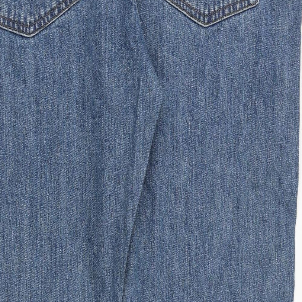 Marks and Spencer Mens Blue Cotton Straight Jeans Size 42 in Regular Zip