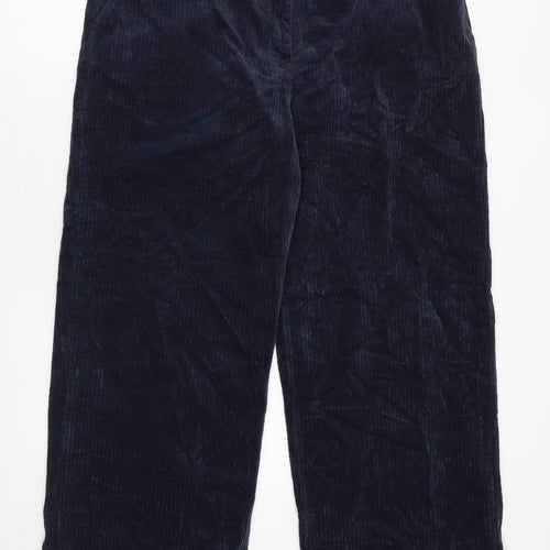 Marks and Spencer Womens Blue Cotton Trousers Size 20 Regular Zip