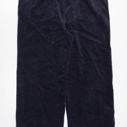 Marks and Spencer Womens Blue Cotton Trousers Size 20 Regular Zip