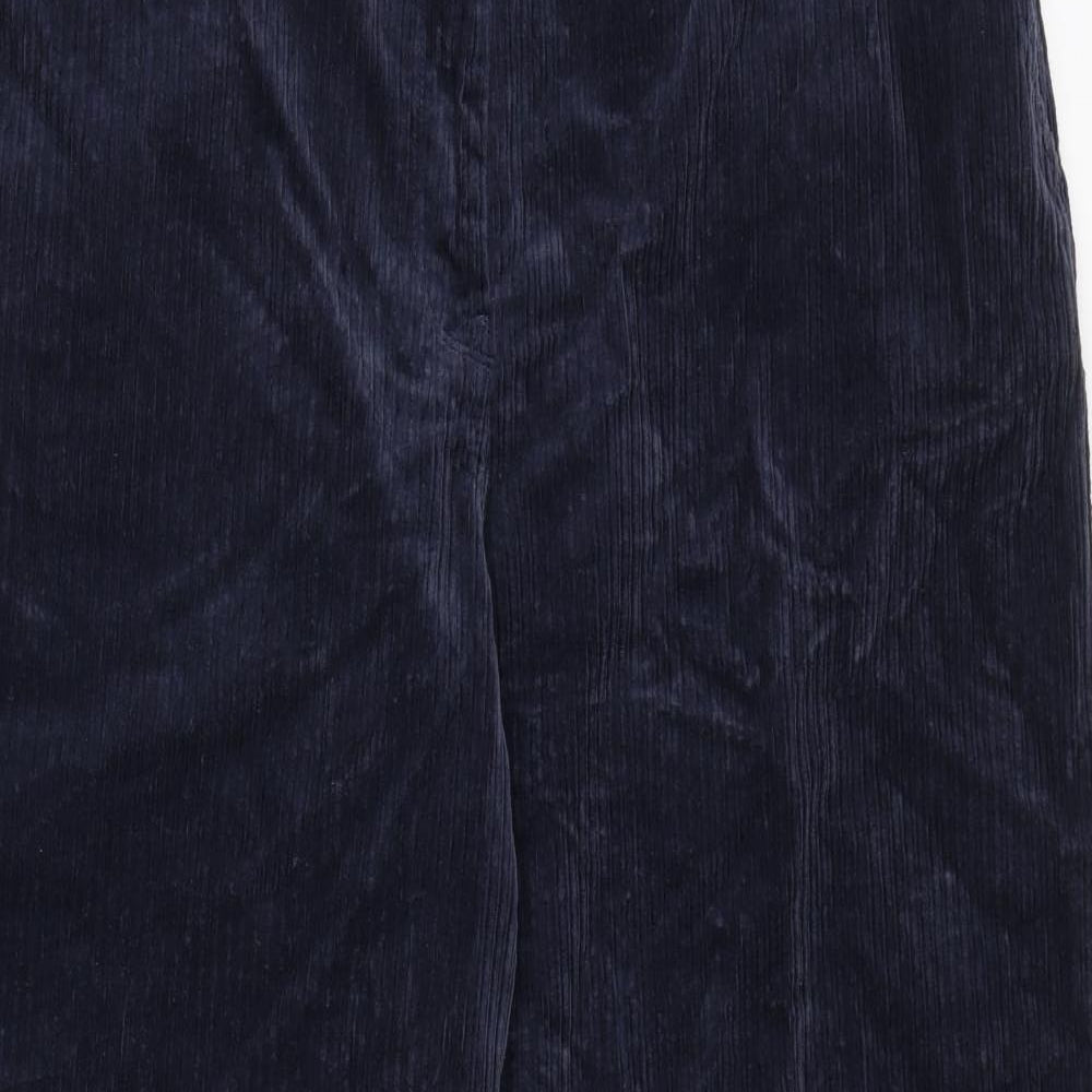 Marks and Spencer Womens Blue Cotton Trousers Size 20 Regular Zip