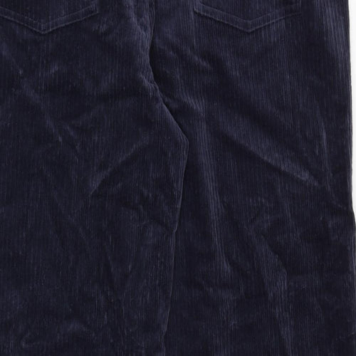 Marks and Spencer Womens Blue Cotton Trousers Size 20 Regular Zip