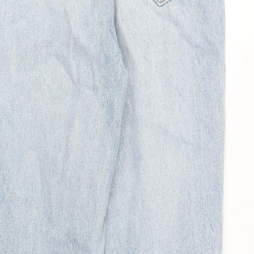 Zara Womens Blue Polyester Mom Jeans Size 8 Regular Zip