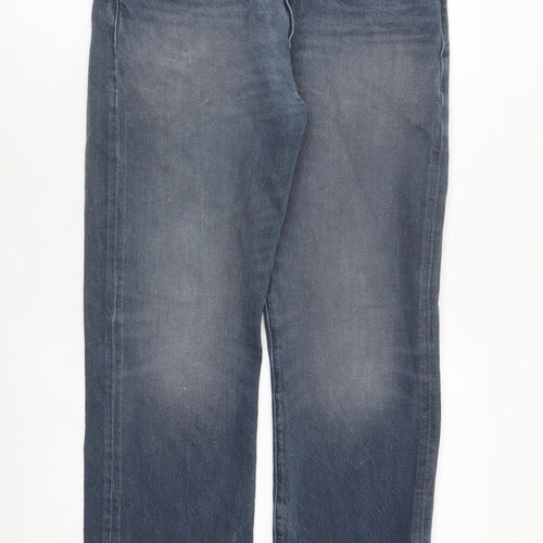 Levi's Mens Blue Cotton Straight Jeans Size 33 in Regular Button