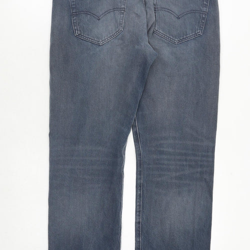 Levi's Mens Blue Cotton Straight Jeans Size 33 in Regular Button