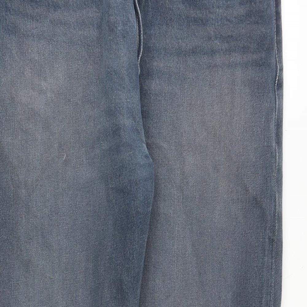 Levi's Mens Blue Cotton Straight Jeans Size 33 in Regular Button