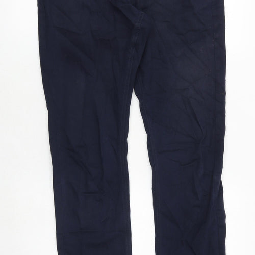 Marks and Spencer Mens Blue Cotton Skinny Jeans Size 34 in Slim Zip