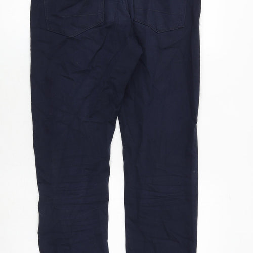 Marks and Spencer Mens Blue Cotton Skinny Jeans Size 34 in Slim Zip