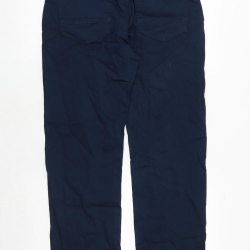 Marks and Spencer Mens Blue Cotton Straight Jeans Size 32 in Regular Zip