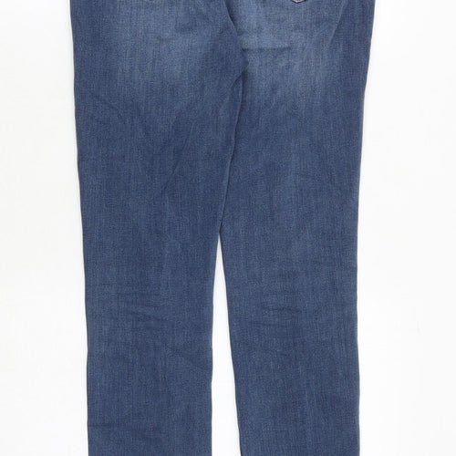 Marks and Spencer Womens Blue Polyester Skinny Jeans Size 30 in Regular Zip