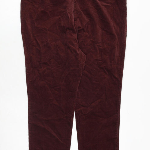 Marks and Spencer Womens Red Cotton Trousers Size 18 Regular