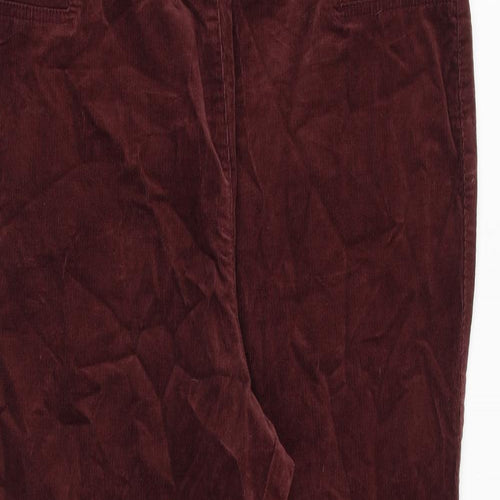 Marks and Spencer Womens Red Cotton Trousers Size 18 Regular