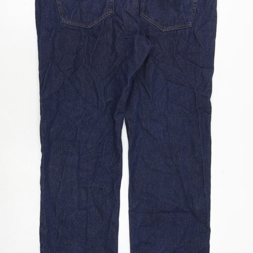 Marks and Spencer Mens Blue Polyester Straight Jeans Size 34 in Regular Zip