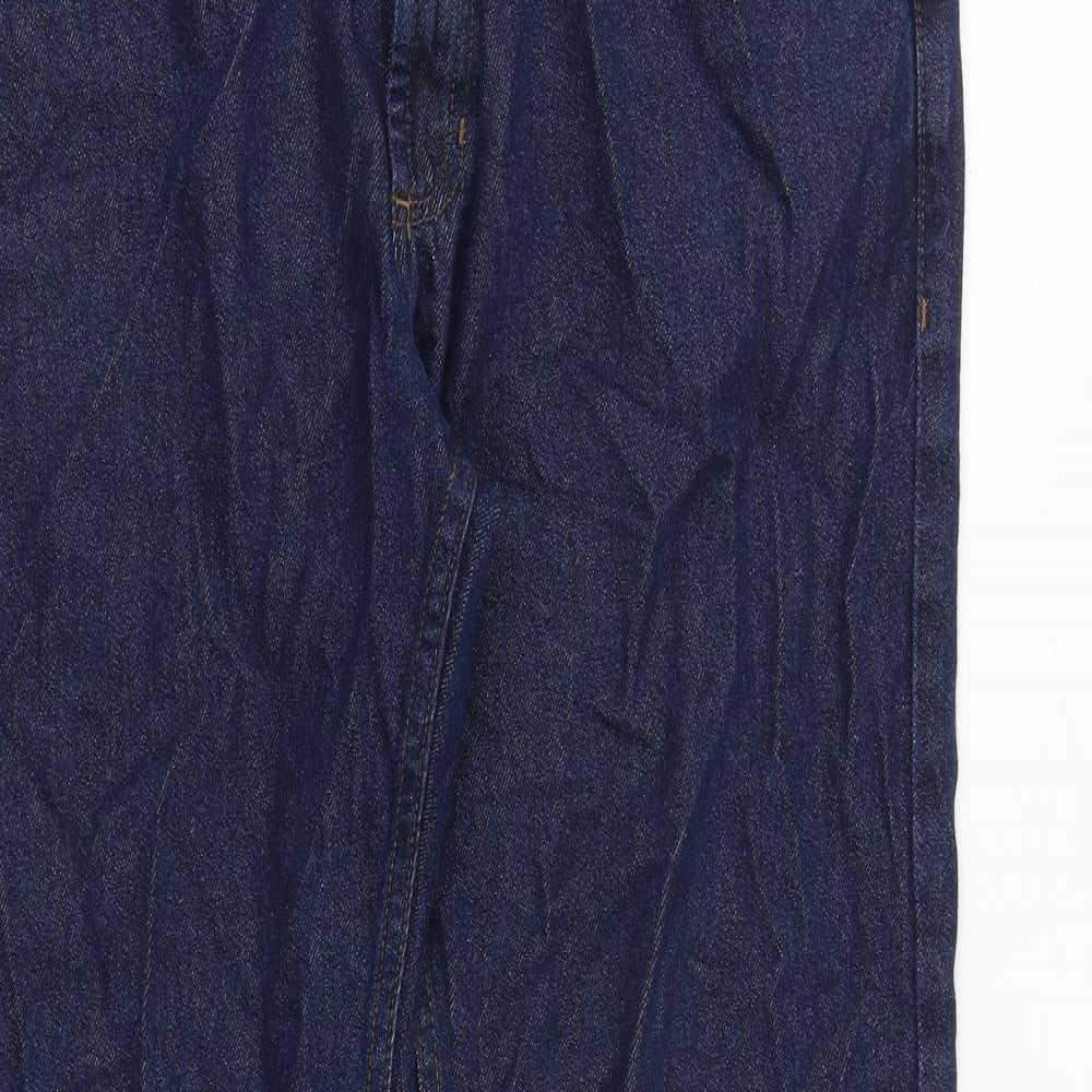 Marks and Spencer Mens Blue Polyester Straight Jeans Size 34 in Regular Zip