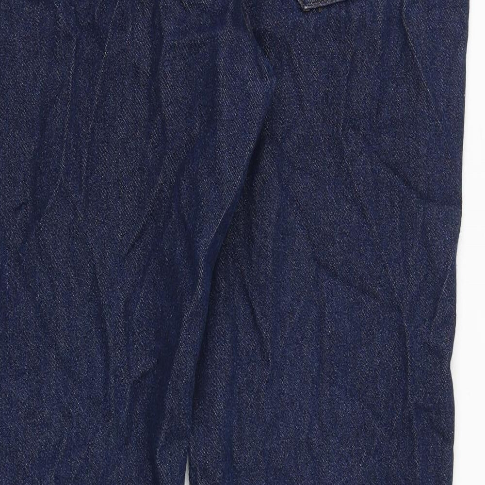 Marks and Spencer Mens Blue Polyester Straight Jeans Size 34 in Regular Zip