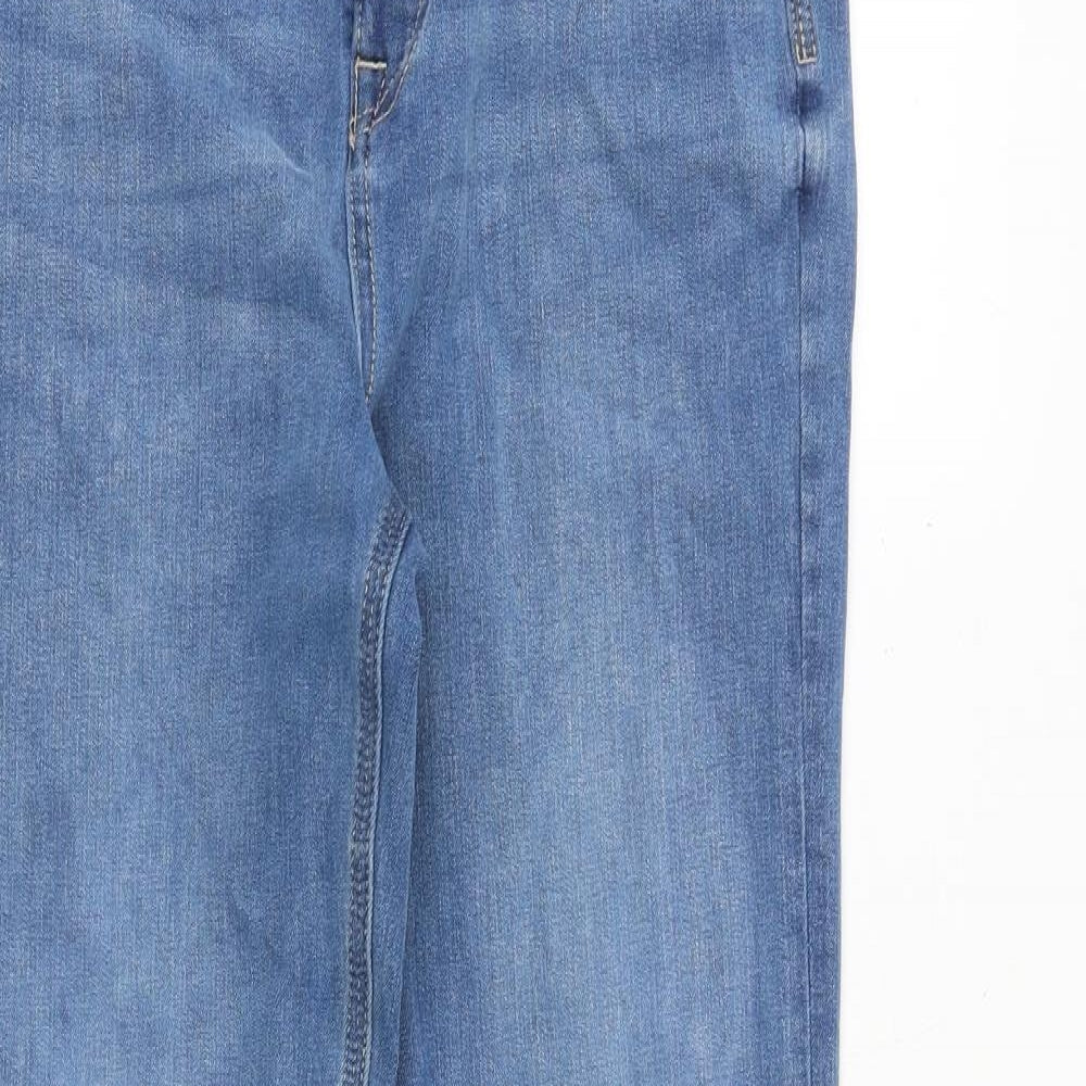 Marks and Spencer Womens Blue Cotton Straight Jeans Size 10 Regular Zip