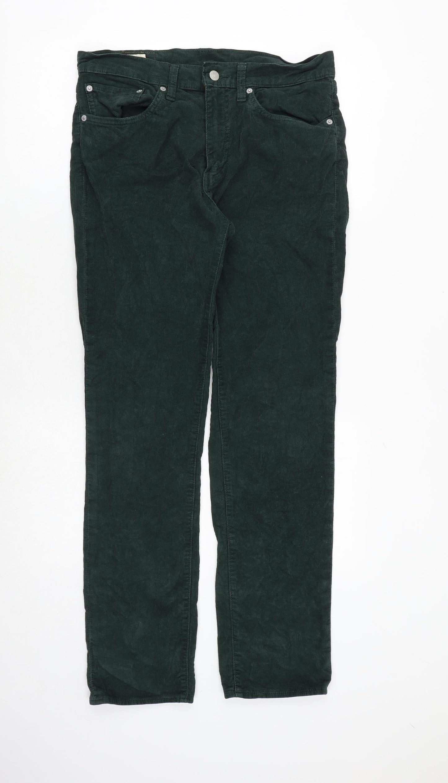 Levi's Mens Green Cotton Trousers Size 32 in Regular Zip