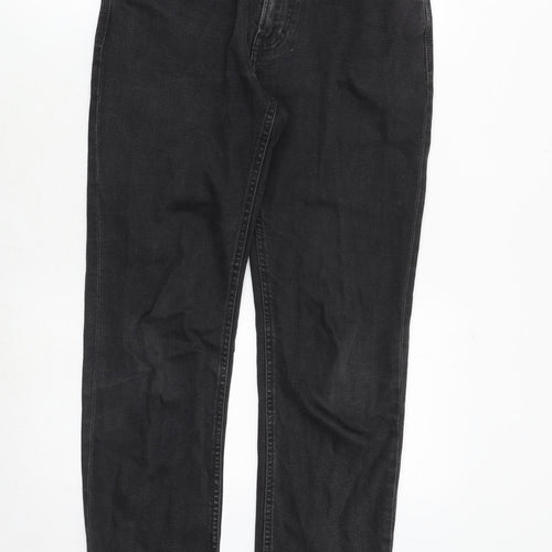 Fat Face Mens Black Cotton Straight Jeans Size 30 in Regular Zip