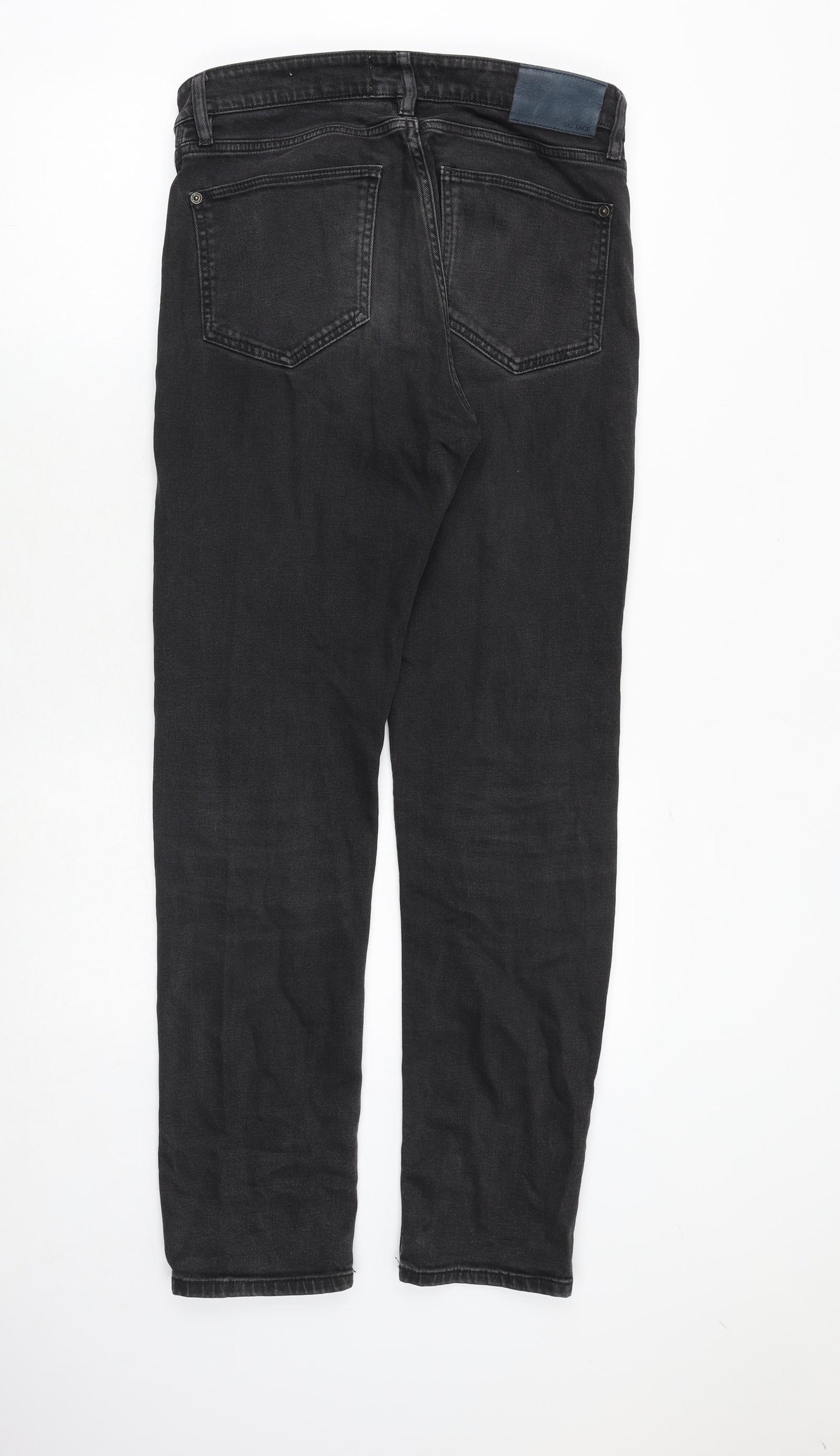Fat Face Mens Black Cotton Straight Jeans Size 30 in Regular Zip