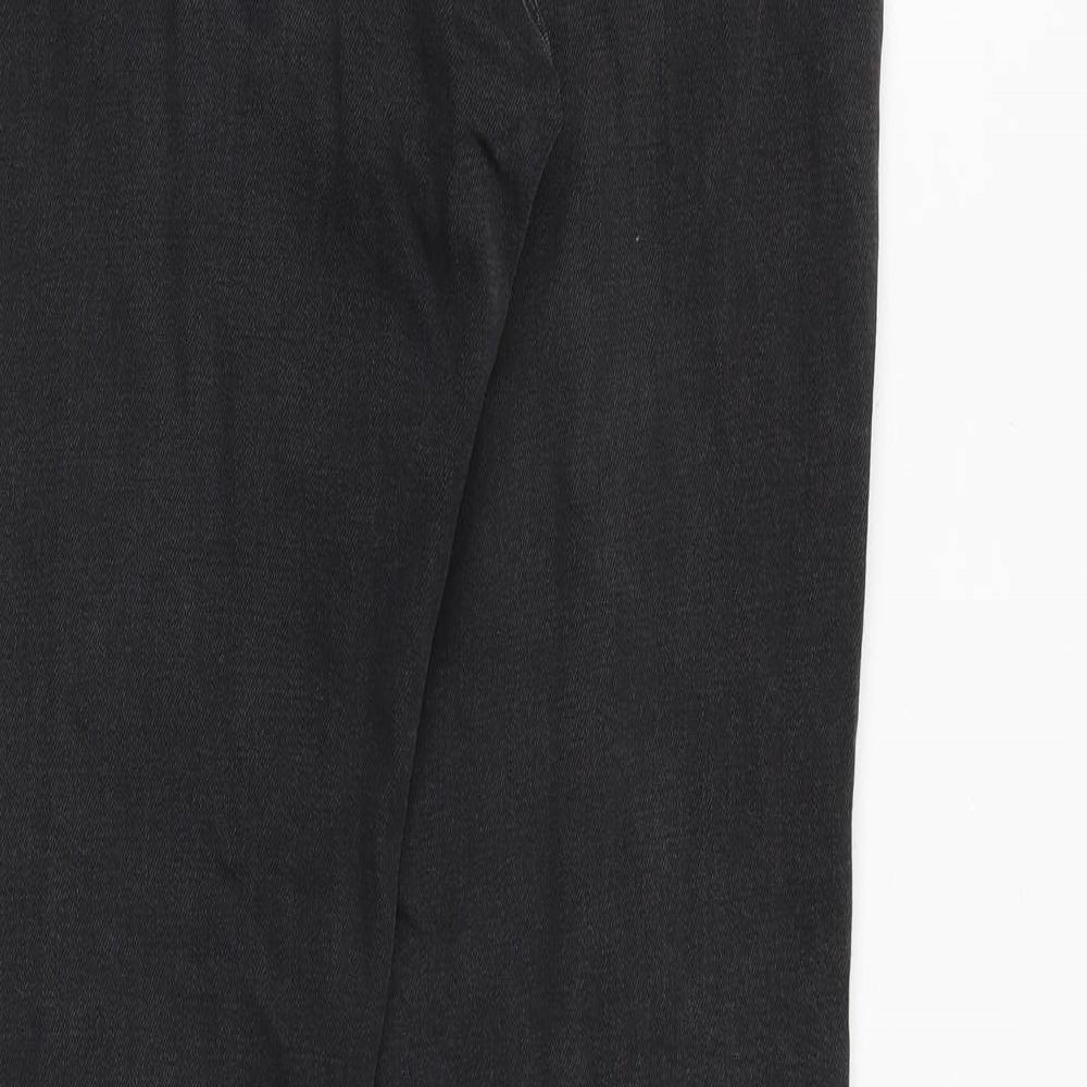 Fat Face Mens Black Cotton Straight Jeans Size 30 in Regular Zip