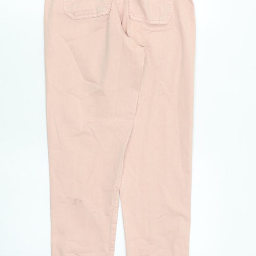 Marks and Spencer Womens Pink Cotton Tapered Jeans Size 6 Regular Zip