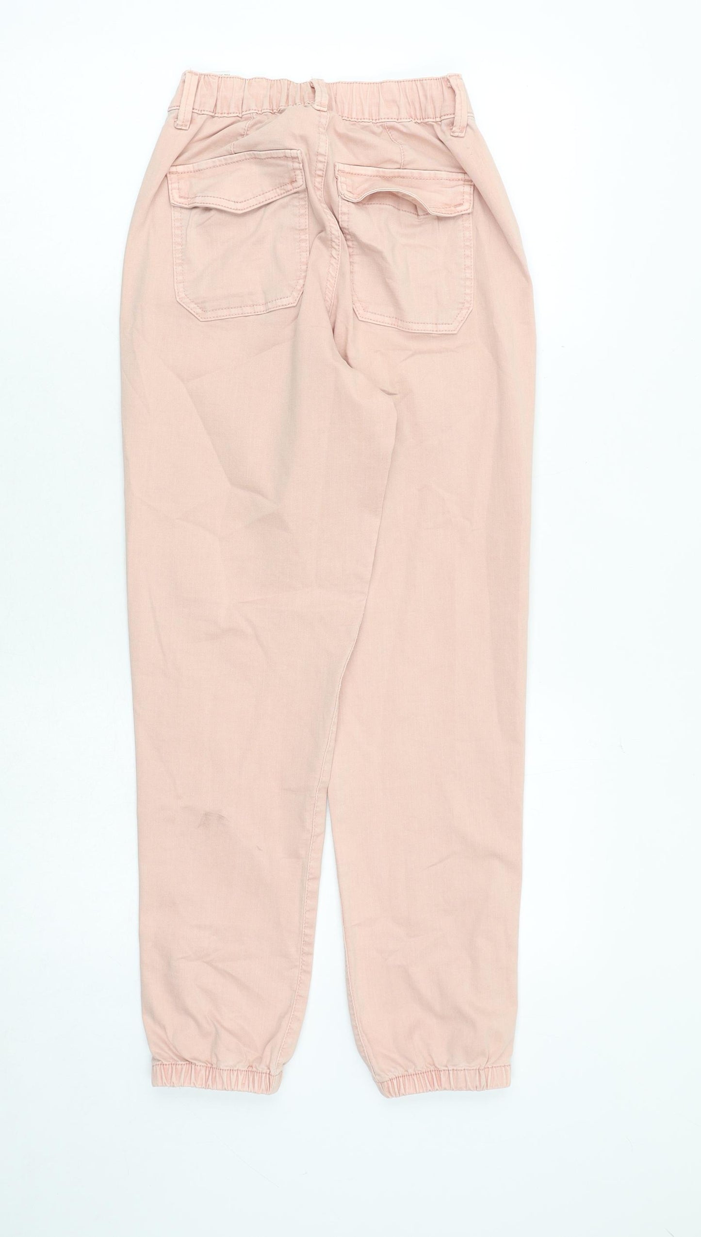 Marks and Spencer Womens Pink Cotton Tapered Jeans Size 6 Regular Zip