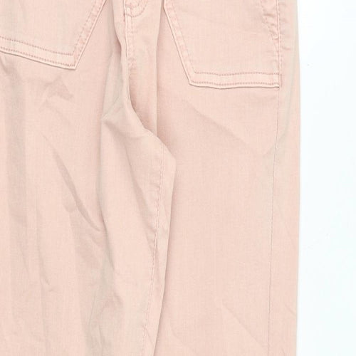 Marks and Spencer Womens Pink Cotton Tapered Jeans Size 6 Regular Zip