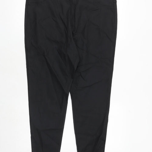 Marks and Spencer Womens Black Viscose Trousers Size 18 Regular - Coated