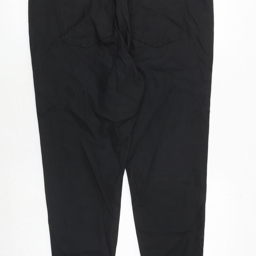 Marks and Spencer Womens Black Viscose Trousers Size 18 Regular - Coated