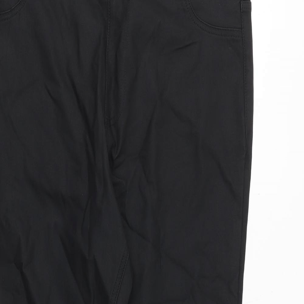 Marks and Spencer Womens Black Viscose Trousers Size 18 Regular - Coated