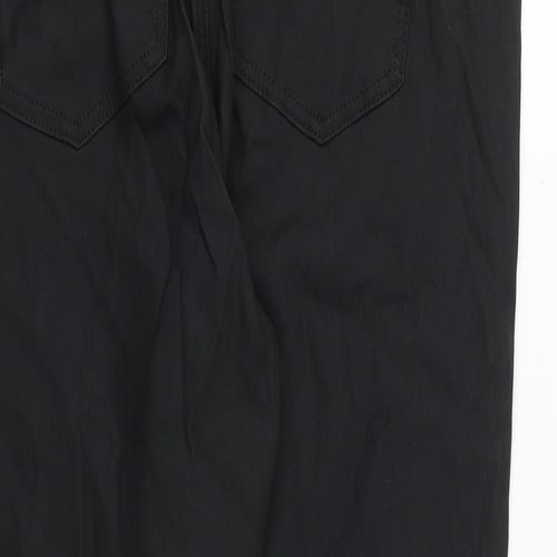 Marks and Spencer Womens Black Viscose Trousers Size 18 Regular - Coated