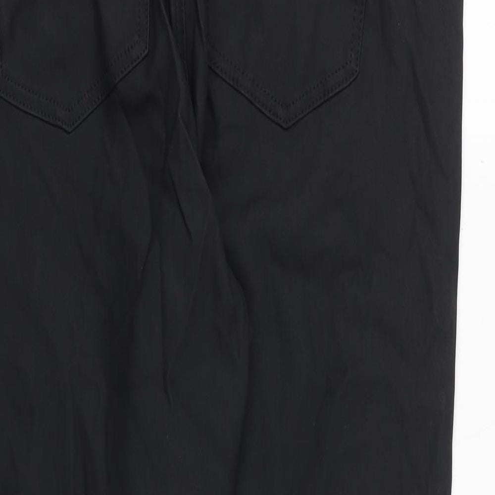 Marks and Spencer Womens Black Viscose Trousers Size 18 Regular - Coated