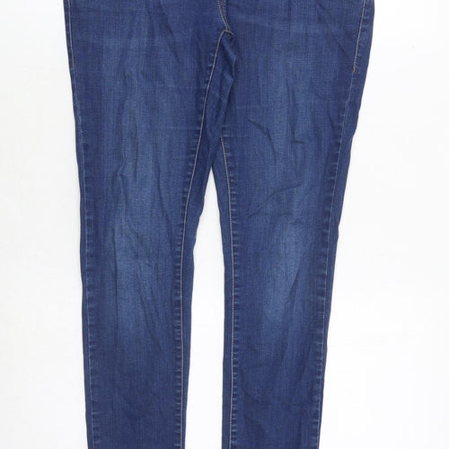 Topshop Womens Blue Cotton Skinny Jeans Size 12 Regular