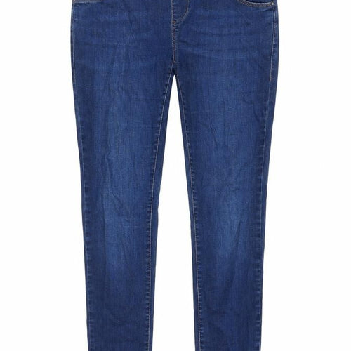Topshop Womens Blue Cotton Skinny Jeans Size 12 Regular