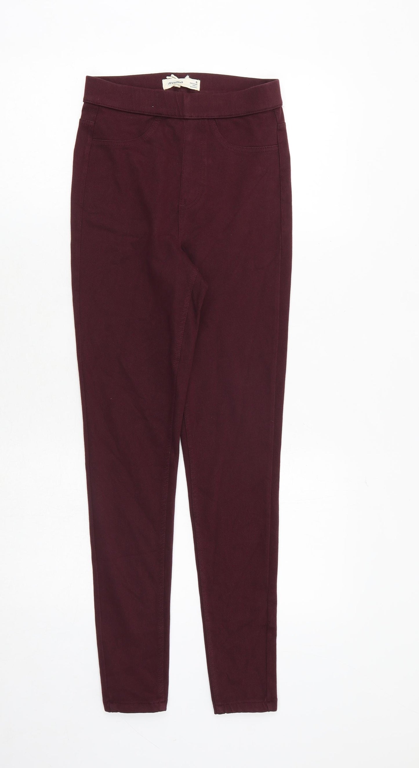 Marks and Spencer Womens Red Cotton Jegging Jeans Size 6 Regular