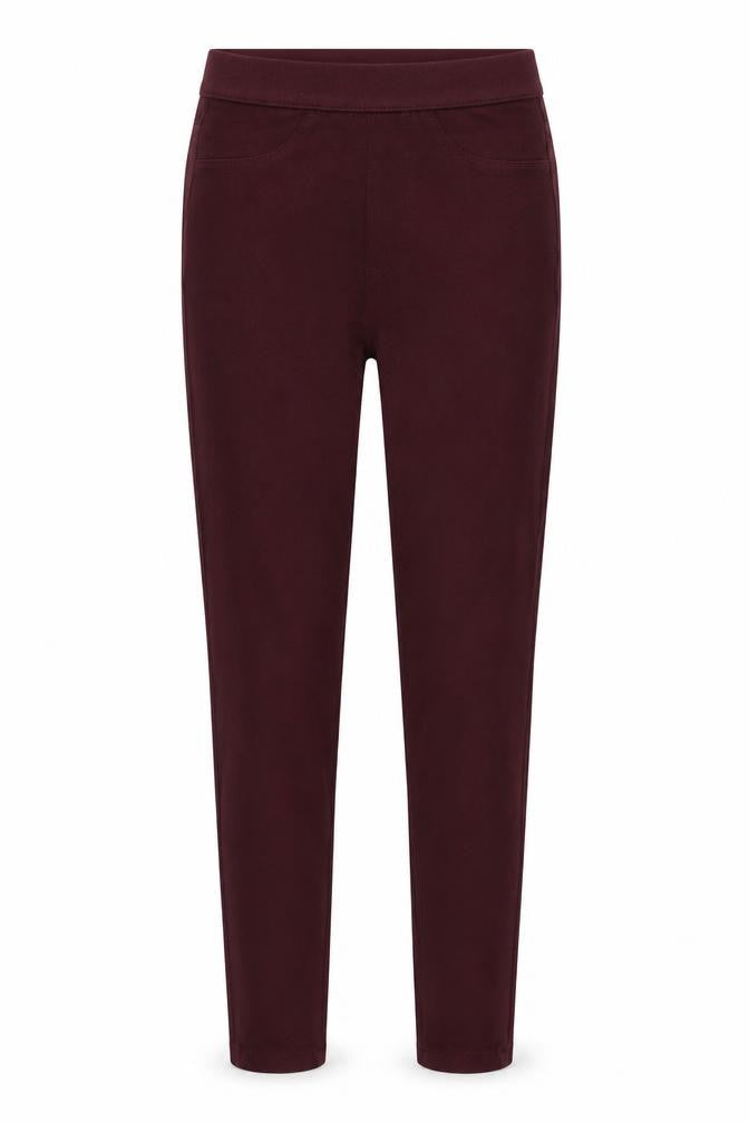 Front view of Marks & Spencer women’s red cotton jegging jeans, size UK 6, regular