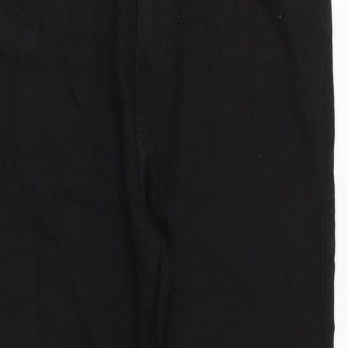 Marks and Spencer Mens Black Cotton Straight Jeans Size 34 in Regular Zip