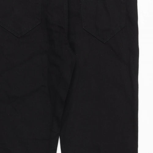 Marks and Spencer Mens Black Cotton Straight Jeans Size 34 in Regular Zip