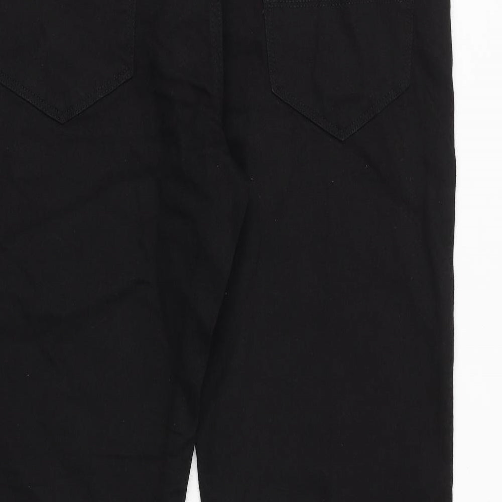 Marks and Spencer Mens Black Cotton Straight Jeans Size 34 in Regular Zip
