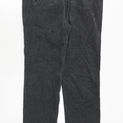 Marks and Spencer Womens Grey Cotton Trousers Size 16 Regular Zip