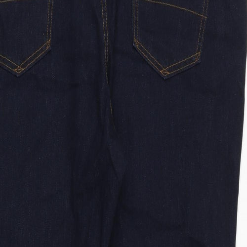 Marks and Spencer Mens Blue Cotton Straight Jeans Size 46 in Regular Zip