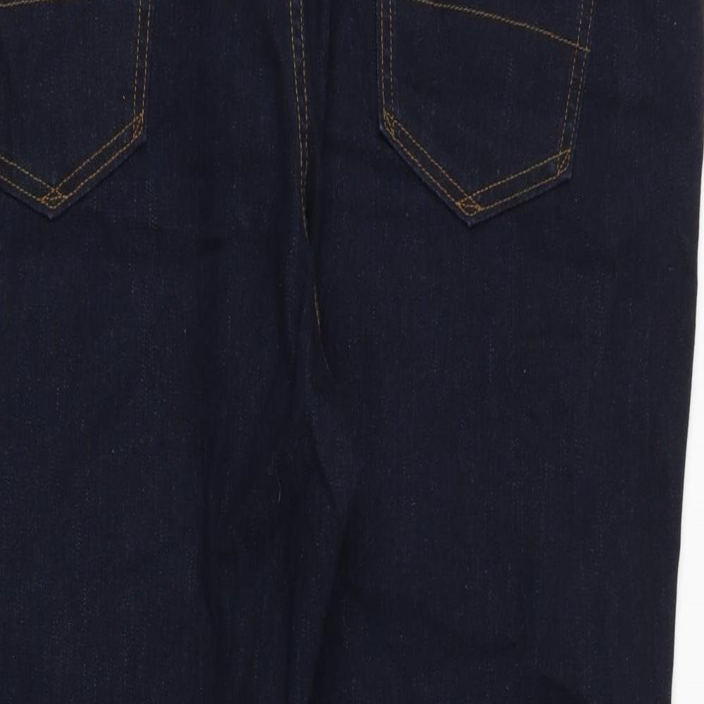 Marks and Spencer Mens Blue Cotton Straight Jeans Size 46 in Regular Zip