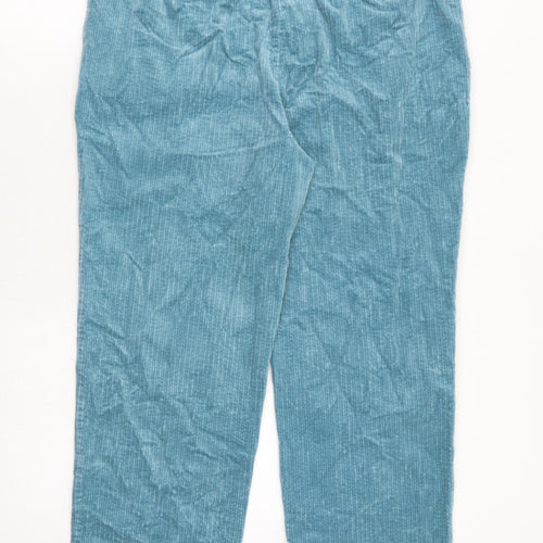 Autograph Womens Blue Cotton Trousers Size 16 Regular Zip