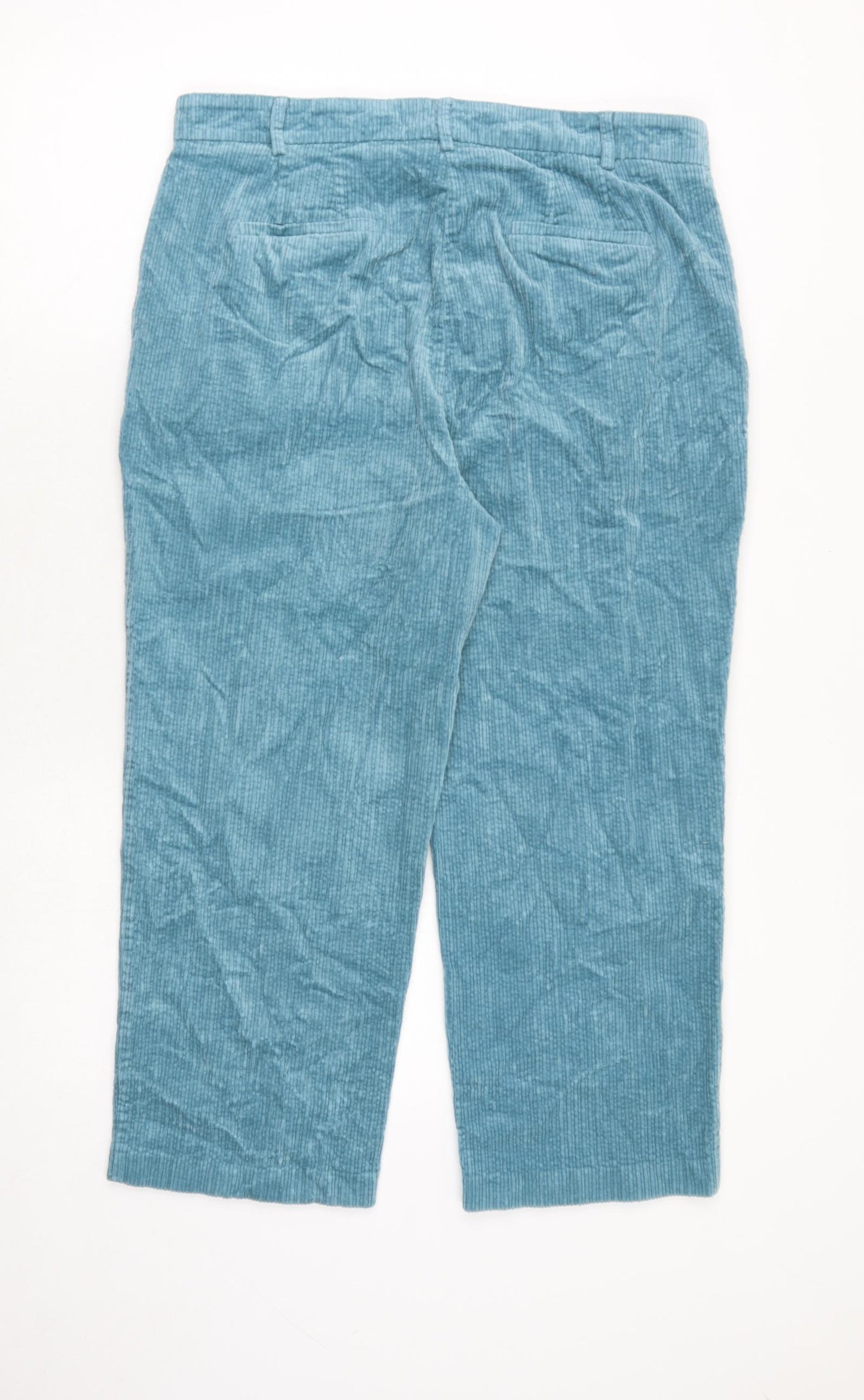 Autograph Womens Blue Cotton Trousers Size 16 Regular Zip