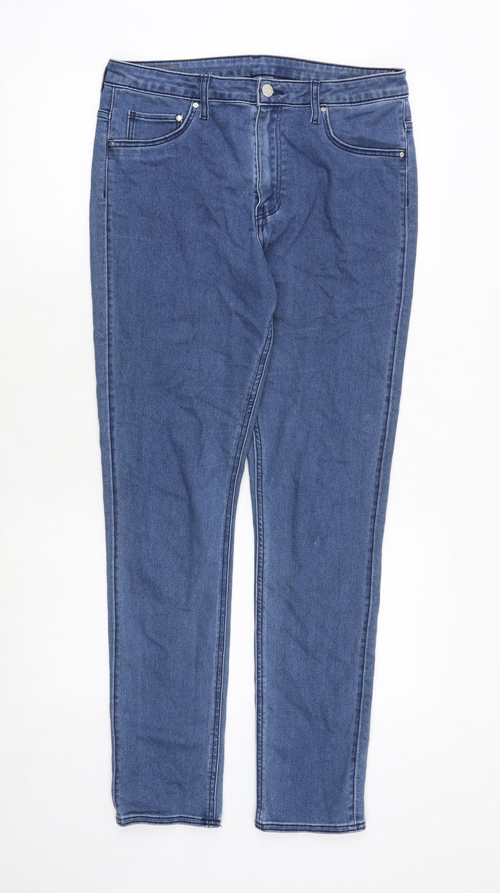 H&M Womens Blue Cotton Skinny Jeans Size 33 in Regular Zip